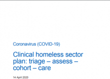 Clinical homeless sector plan: triage, assess, cohort, care